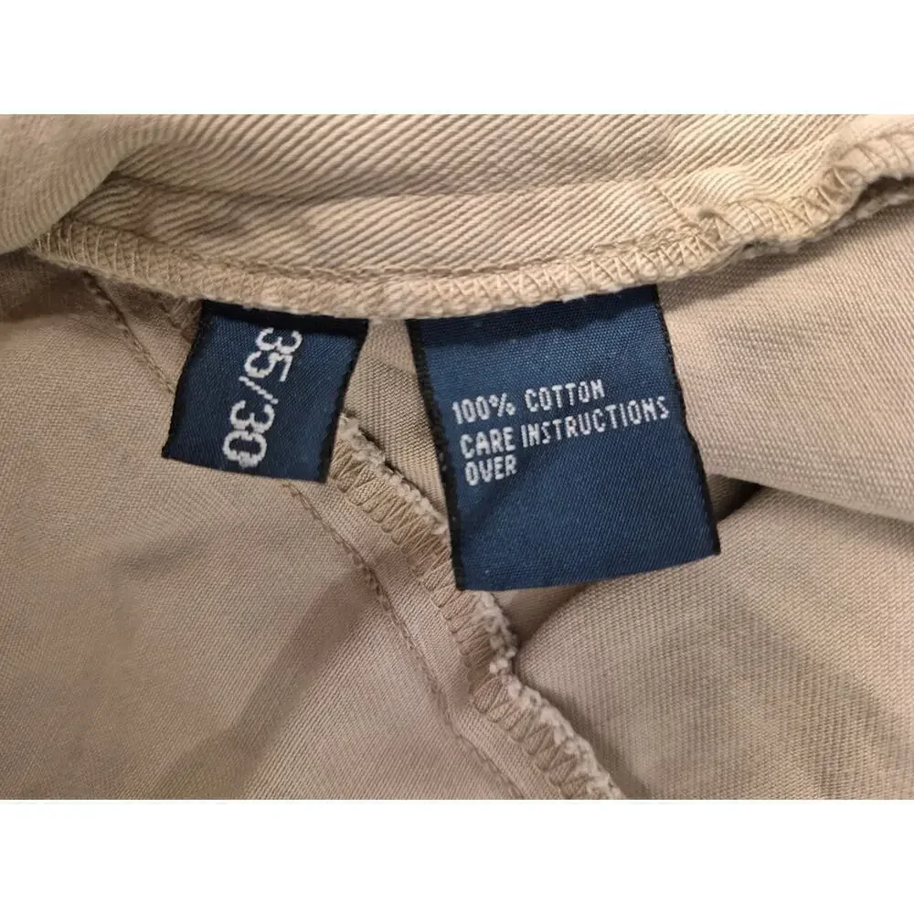 Vintage Polo Ralph Lauren Chino Pants Mens 35x30 Khaki Trousers Made in USA